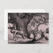 Retro Vintage Hasen Postkarte (Vorne/Hinten)