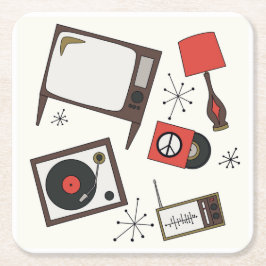 Retro, Vintage Haushaltsartikel Rechteckiger Pappuntersetzer