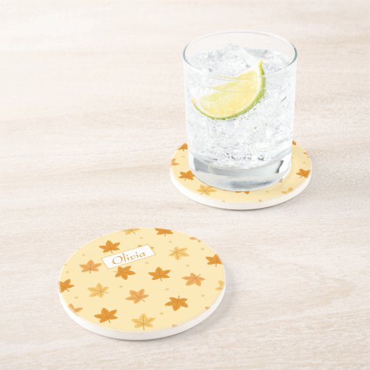 Retro-Vintage Herbstblätter Getränkeuntersetzer (Seite)