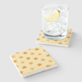 Retro-Vintage Herbstblätter Steinuntersetzer (Seitenansicht)