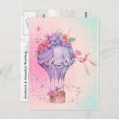 Retro Vintage Hochzeit Einladung UAWG mit Foto Postkarte (Vorne/Hinten)