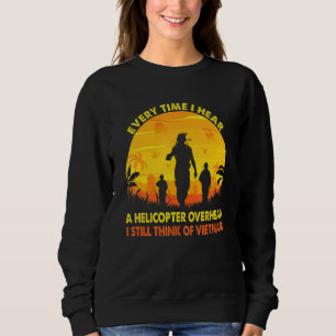 Retro Vintage Hubschrauber Überflug Vietnam Vetera Sweatshirt