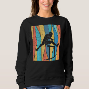 Retro Vintage Hürden Rückendruck Track und Feld Sweatshirt
