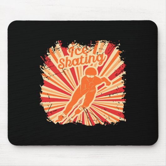 Retro Vintage Ice Skate Wintersport Mousepad (Vorne)