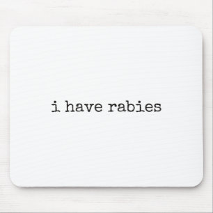 Retro Vintage Ich habe Tollwut Minimalist & Lustig Mousepad