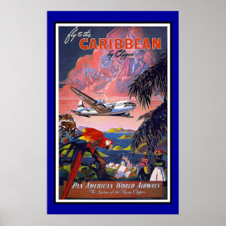 Retro Vintage Image Travel Karibik Poster