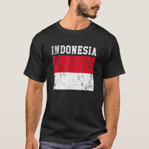 Retro Vintage Indonesien-Flagge Indonesische Wurze T-Shirt