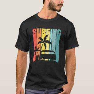 Retro Vintage Insel Palm Tree Surfbrett Van Va T-Shirt