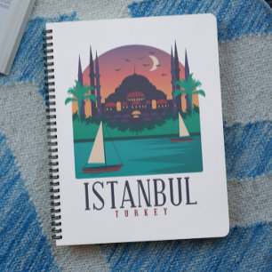 Retro Vintage Istanbul Türkei Skyline Hagia Sophia Notizblock