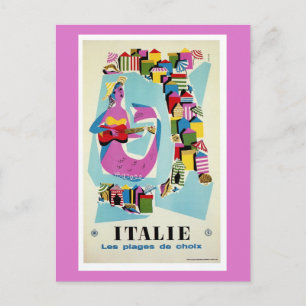 Retro Vintage Italien Italienische Reise Werbung Postkarte