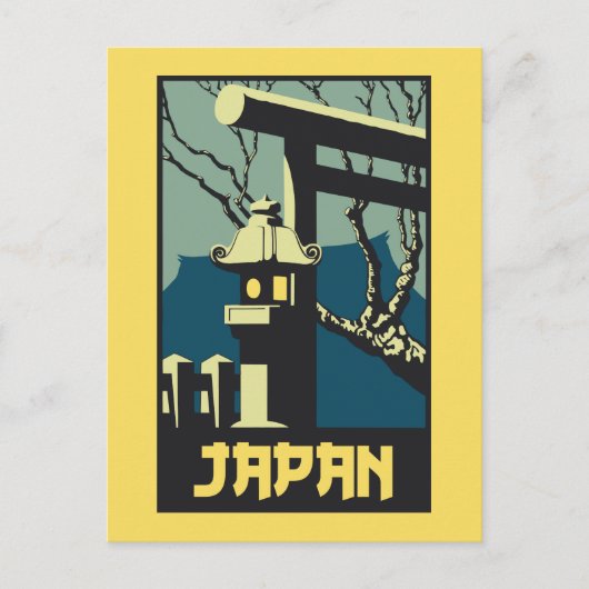 Retro-Vintage japanische Reisewerbung Postkarte (Vorderseite)