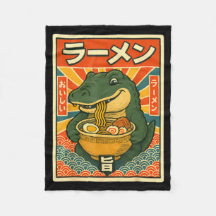 Retro Vintage Japanisches Ramen Greg Meme Krokodil Fleecedecke