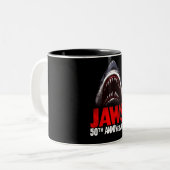 Retro Vintage Jaws Movie 80s - Jaws Zweifarbige Tasse (Vorderseite Links)