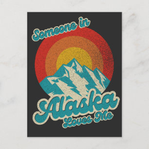 Retro Vintage Jemand in Alaska liebt mich 70er AK Postkarte