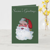 Retro Vintage Jolly Santa Claus Christmas Karte (Gelbe Blume)