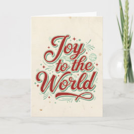 Retro Vintage Joy to the World Christmas Feiertagskarte