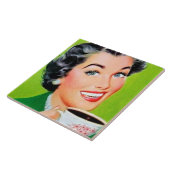 Retro-Vintage-Kaffeedame Küche Fliese (Seite)