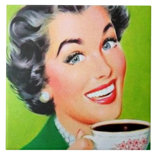 Retro Vintage Kaffeeküche Fliese (Vorderseite)