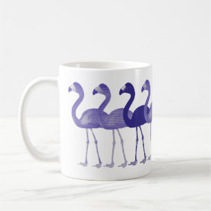 Retro-Vintage-Kaffeetasse mit lila Flamingos Kaffeetasse