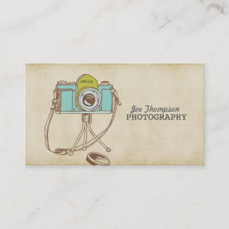 Retro Vintage Kamera-Fotograf-Geschäfts-Karten Visitenkarte