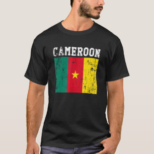 Retro Vintage Kamerun-Flagge Kamerunische Wurzeln T-Shirt