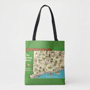 Retro, Vintage-Karte von Connecticut Tasche