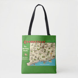 Retro, Vintage-Karte von Connecticut Tasche