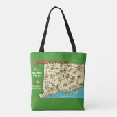 Retro, Vintage-Karte von Connecticut Tasche (Rückseite)