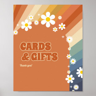 Retro Vintage Karten & Geschenke Regenbogen Gänseb Poster