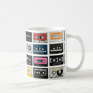 Retro-vintage-Kassette-Mix-Tapes-Kunstmuster Kaffeetasse