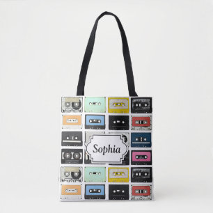 Retro-vintage-Kassette-Mix-Tapes-Kunstmuster Tasche