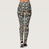 Retro Vintage Kassetten-Bänder Leggings (Rückseite)