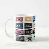 Retro Vintage Kassetten-Mischung nimmt Kunstmuster Kaffeetasse (Links)