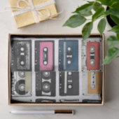 Retro Vintage Kassetten-Mischung nimmt Kunstmuster Seidenpapier (Geschenk)