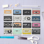 Retro Vintage Kassetten-Mischung nimmt Kunstmuster Seidenpapier (Handwerk)