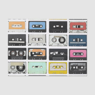 Retro Vintage-Kassetten-Mix-Tapes-Kunstmuster Seidenpapier