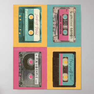 Retro Vintage-Kassetten Pop Art Grafik Poster