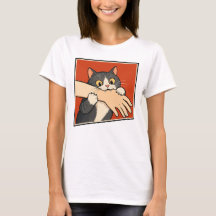 Retro Vintage Katze Beißt Hand Lustiger Liebesbiss