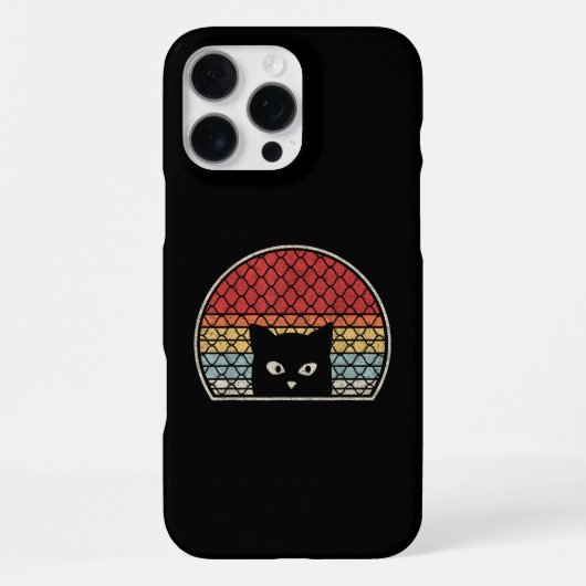 Retro Vintage Katze iPhone Hülle (Rückseite)