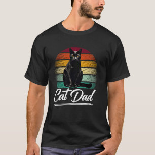 Retro Vintage Katze Papa Daddy Schwarze Katze Lieb T-Shirt