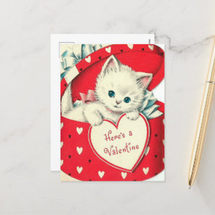 Retro-Vintage Katze Valentine Feiertagspostkarte