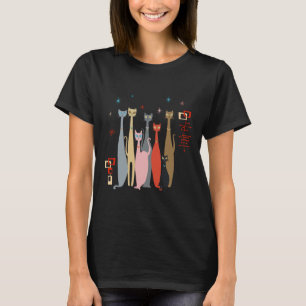 Retro Vintage Katzen aus der Mitte des Jahrhundert T-Shirt