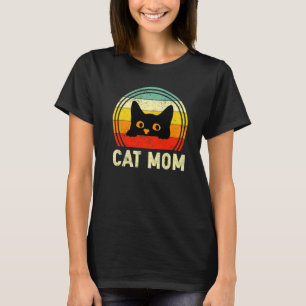 Retro Vintage Katzenmutter Schwarzes Kätzchen Kitt T-Shirt