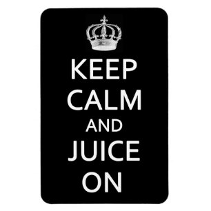 Retro Vintage Keep Calm und Juice On Schwarzer Mag Magnet
