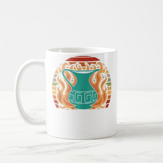Retro Vintage Keramik-Skulptur Töpferei Pot Töpfer Kaffeetasse (Links)