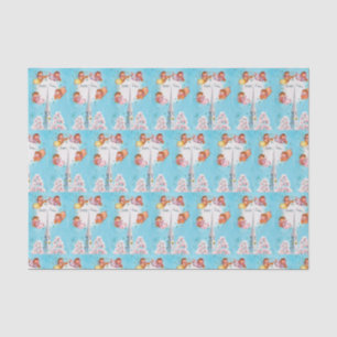 Retro-Vintage Kirche und Engel-Party Seidenpapier