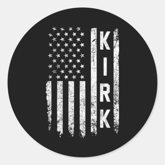 Retro Vintage Kirk Us Flag Runder Aufkleber (Vorderseite)