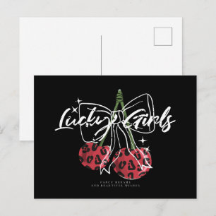 Retro-Vintage-Kirsch-Zitat-Typografie  Postkarte