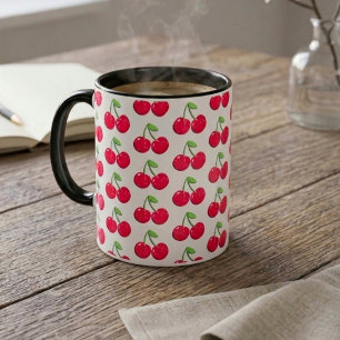 Retro-Vintage-Kirschmuster-Kaffeetasse Tasse