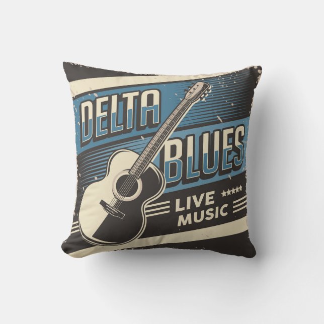 Retro Vintage Klassik Delta Blues Kissen (Vorderseite)